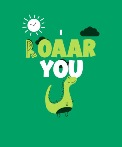 Illustrated T-Shirt Design Maker for Babies with a Smiling Dinosaur Doodle