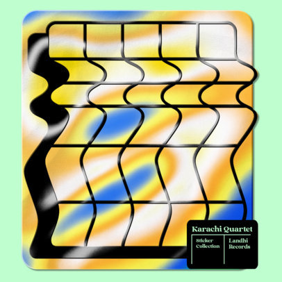 R&B Album Cover Template Featuring an Abstract Holographic Sticker