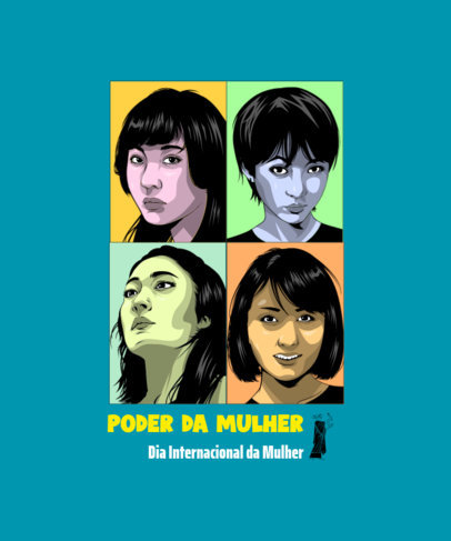 T-Shirt Design Template With a Women Empowerment Theme and Colorful Graphics