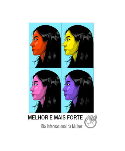 T-Shirt Design Template Featuring Four Illustrated Woman on a Colorful Background 4914d