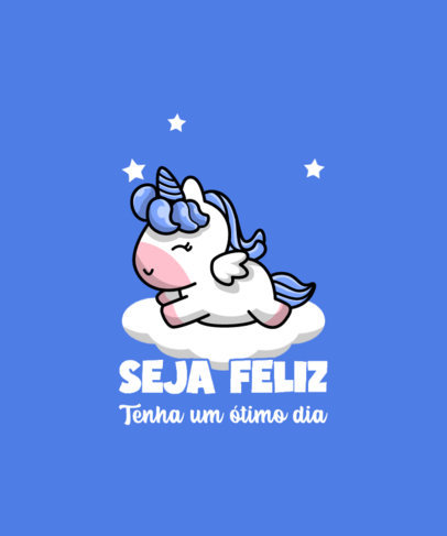 Cute T-Shirt Design Template Featuring an Alicorn Flying Over a Cloud 4788d-el1