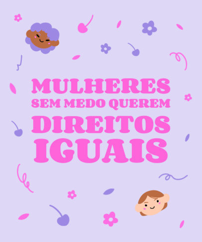 T-Shirt Design Maker for Women's Day with a Quote and Flower Illustrations