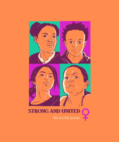 International Women’s Day T-Shirt Design Creator Featuring Strong Women Portraits 4914f