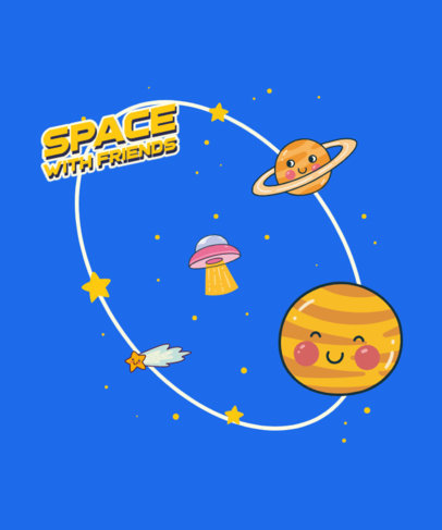 T-Shirt Design Template with Illustrated Space Doodles for Children 4794e-el1