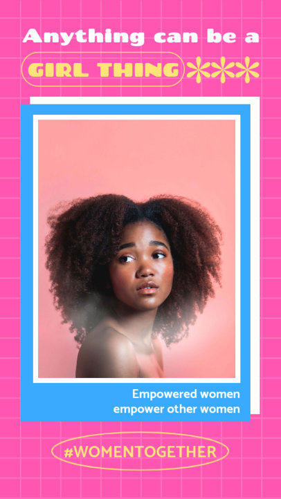 Instagram Story Design Template Featuring a Quote for International Women's Day