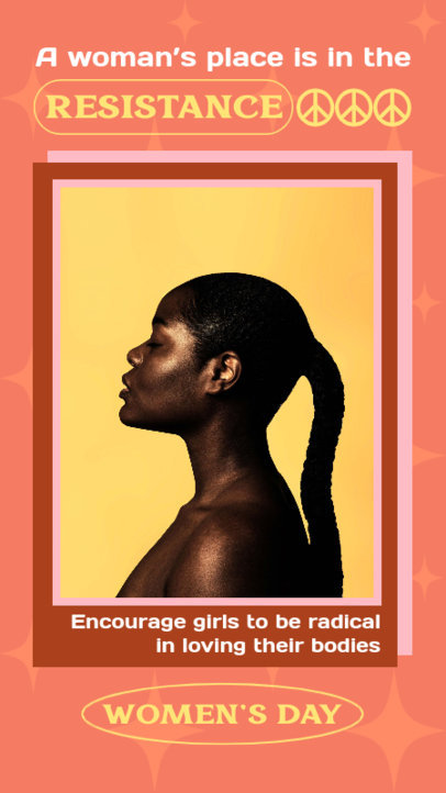 Instagram Story Design Generator Featuring a Picture and a Quote for Women's Day