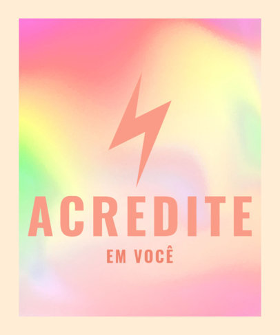 T-Shirt Design Maker Featuring a Bolt Icon over a Colorful Holographic Background