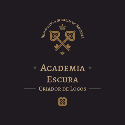 Dark Academia-Themed Logo Template for a Social Club