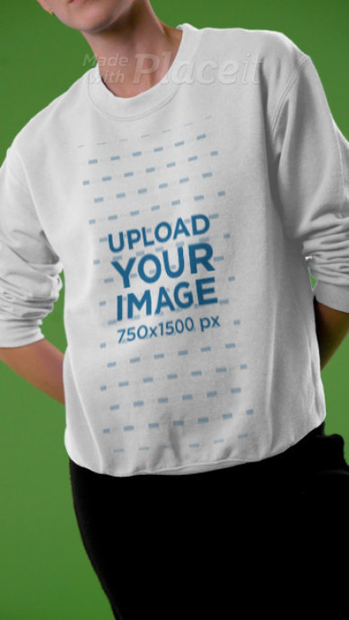 Long Sleeve Tee Video of a Young Woman Wearing a Trendy Makeup Style