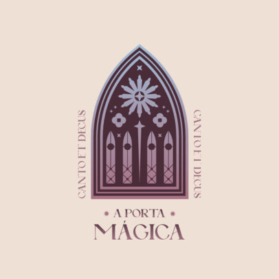 Logo Generator for a Dark Secret Society Featuring a Stained Glass Graphic