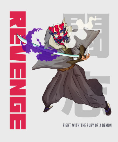 T-Shirt Design Generator Featuring Demon Slayer-Inspired Illustrations