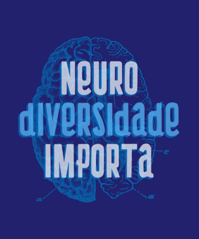 T-Shirt Design Template with a Neurodiversity Theme 2113o-4391