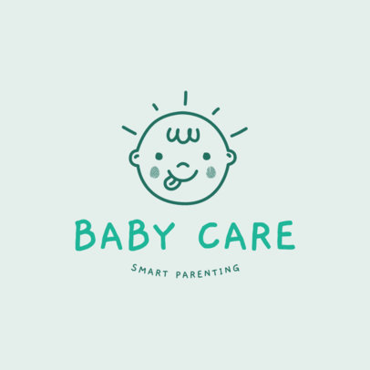 Logo Maker for a Baby Products Brand Featuring a Cute Baby Graphic