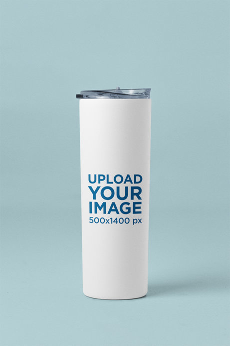 Mockup of a Skinny Tumbler in a Studio