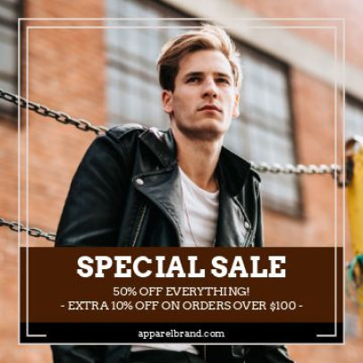 Instagram Post Video Template for a Men's Clothing Store Special Sale Promo 4712