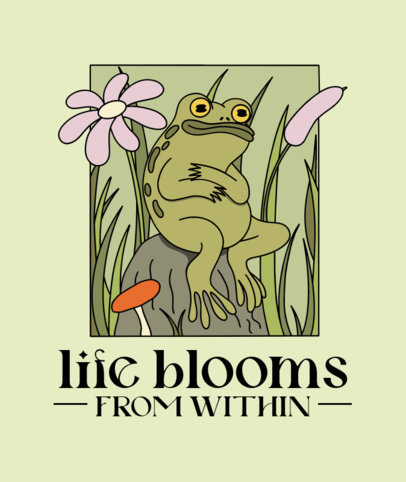 Tote Bag Design Template with Illustrations of Frogs and Toads 4387