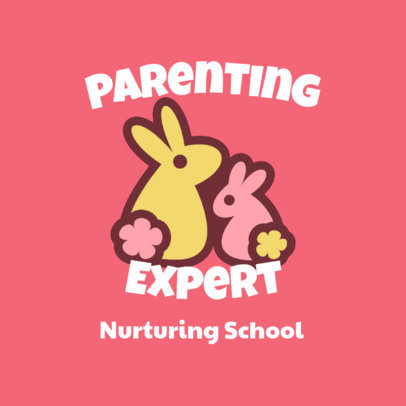 Logo Maker for a Parenting Education Center Featuring Cute Animal Graphics