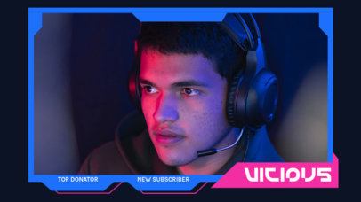 Modern Twitch Webcam Frame Design Template with a Futuristic Style