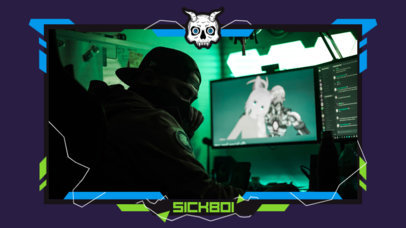 Webcam Frame Design Maker for Streamers Featuring a Skull Icon