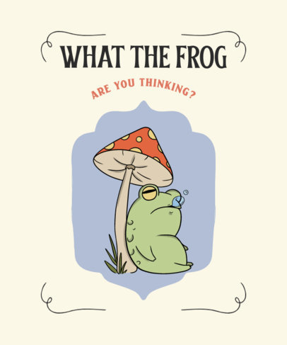 T-Shirt Design Template With an Illustration of a Frog Relaxing