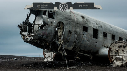 Twitch Overlay Design Maker for FPS Gamers Featuring a Fallen Aircraft Graphic