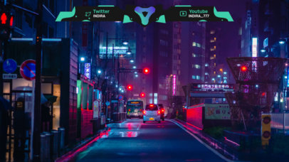 Twitch Overlay Design Generator With a Cyberpunk City Illustration