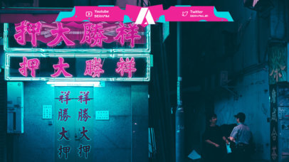 Twitch Overlay Design Template With a Japanese Cyberpunk Aesthetic