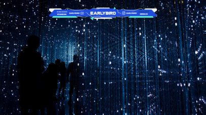 Overlay Maker for Twitch Streamers Featuring an Electric Aesthetic and Social Media Icons