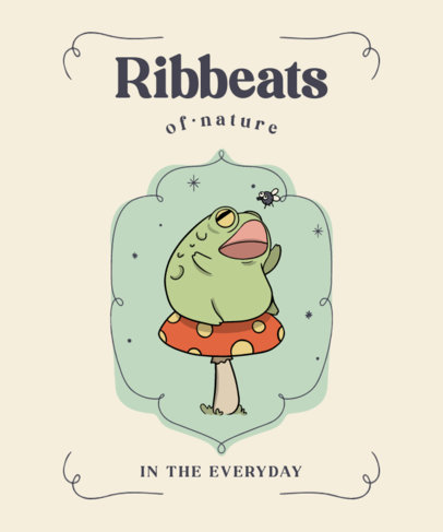 T-Shirt Design Template Featuring a Frog Graphic and a Quote