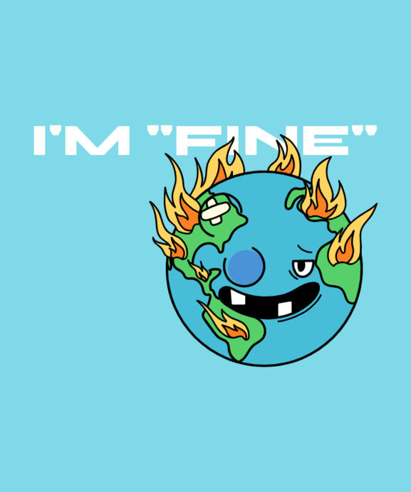 Placeit - Funny T-Shirt Design Creator Featuring a Burning Planet ...