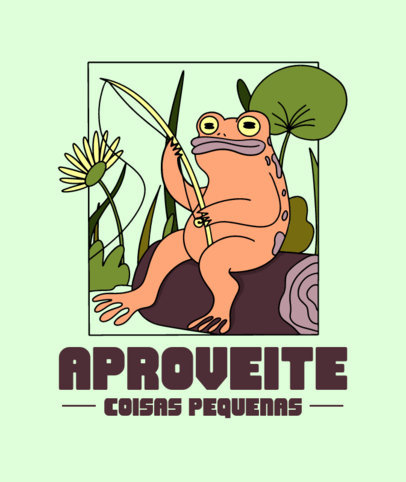 Tote Bag Design Generator Featuring a Happy Toad Fishing 4387c