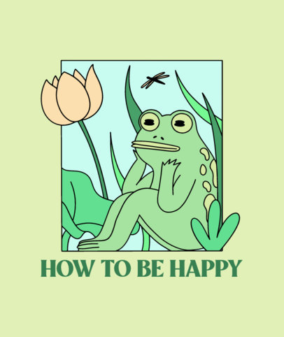 Silly Tote Bag Design Generator Featuring a Thinking Frog 4387g