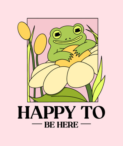 Adorable Tote Bag Design Template Featuring a Frog on a Flower 4387h