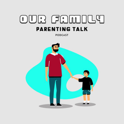 Podcast Cover Maker Featuring a Parenting Theme