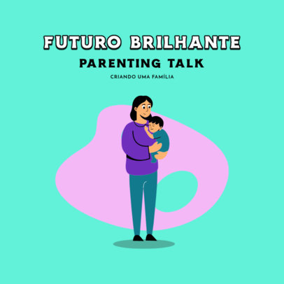 Parenthood-Themed Podcast Cover Template for a Brazilian Talk Show