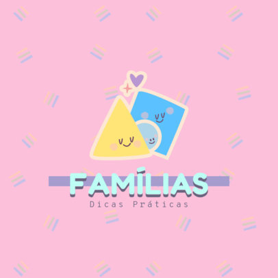 Logo Template for a Parenting Practical Guide with Cute Illustrations 