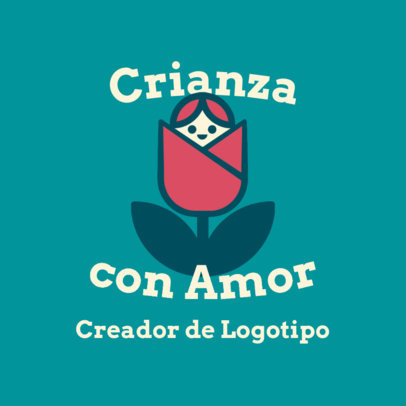 Logo Generator for a Parenting Education School Featuring a Cute Flower Graphic