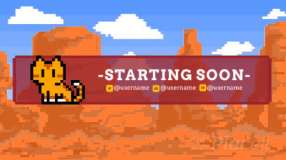  Twitch Screen Video Maker Featuring Pixel-Art Graphics and a Cat Clipart 4650