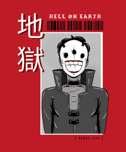 Anime T-Shirt Design Creator Featuring a Masked Character