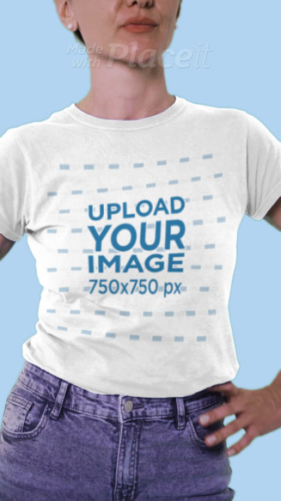 T-Shirt Video of a Woman Making an Annoying Expression 4810v