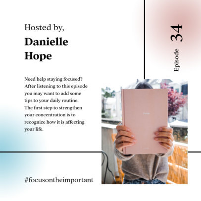 Instagram Post Template for a Carousel with Podcast Synopsis