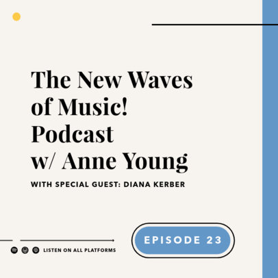 Instagram Post Maker for a Music Podcast Featuring a Minimal Aesthetic