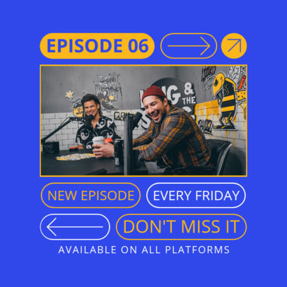 Instagram Post Design Template to Promote a Podcast Episode on a Carousel