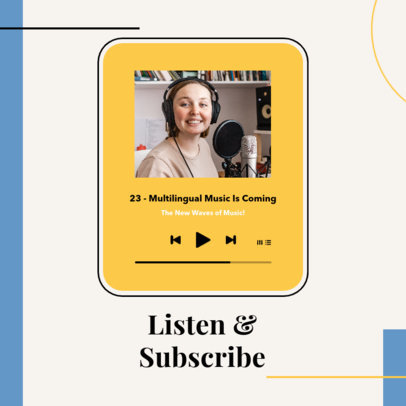 Instagram Post Design Creator for a Podcast With a Music Theme