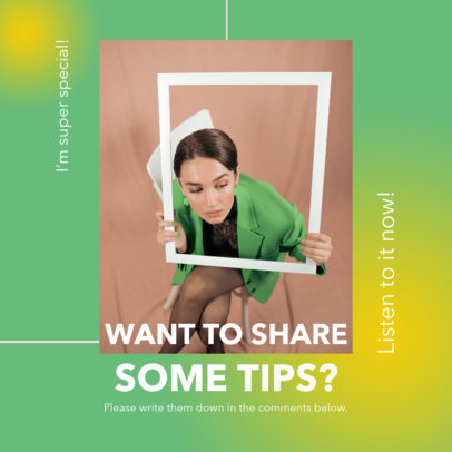 Instagram Post Maker for a Podcast Episode Carousel Promo