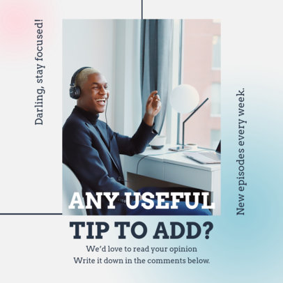 Instagram Post Generator for a Podcast with Focusing Tips