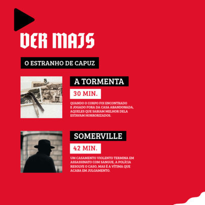 Instagram Post Design Template for a Podcast With a True Crime Theme Featuring Pictures