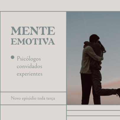 Instagram Post Creator for a Carousel Promoting a Brazilian Psychology Podcast