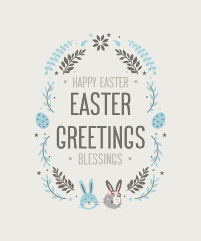 T-Shirt Design Template Featuring Two Adorable Easter Bunnies 4403k