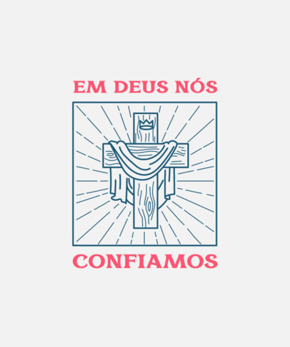 Christian-Themed T-Shirt Design Maker Featuring a Quote in Portuguese 4404g